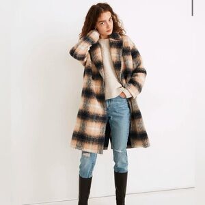 Madewell Plaid Cocoon Coat